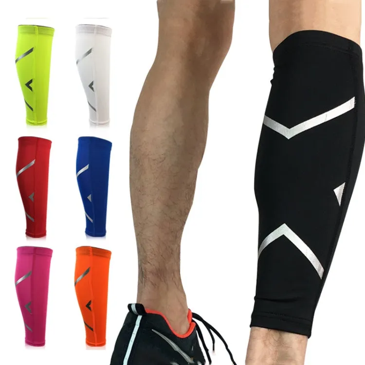 1 Pair Sports Breathable Compression Calf Sleeves Riding Running Protective Gear, Spec: XL (White)