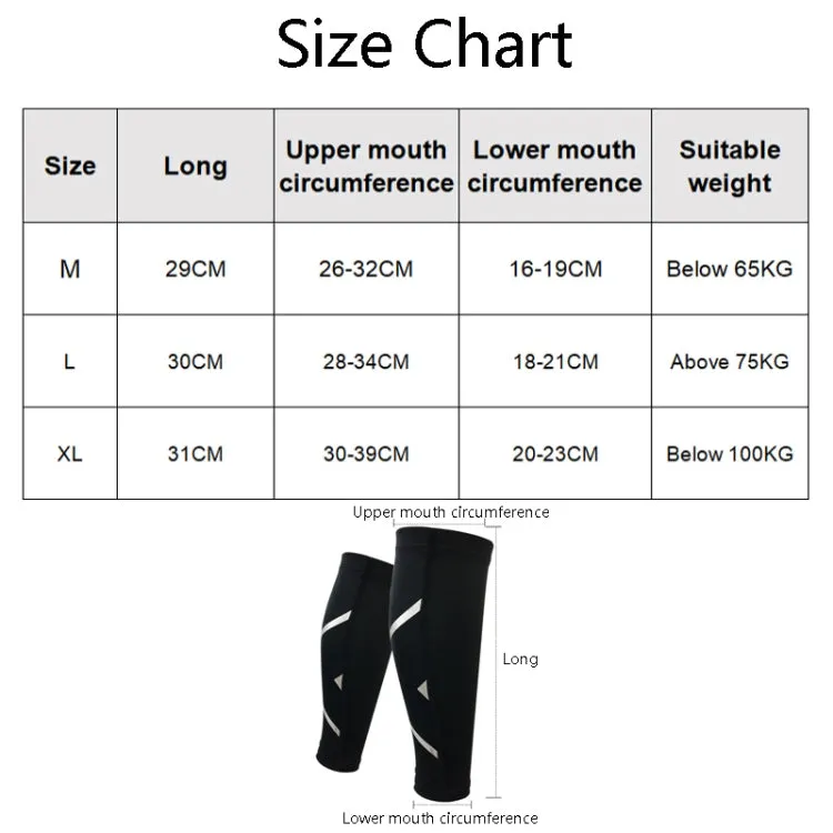 1 Pair Sports Breathable Compression Calf Sleeves Riding Running Protective Gear, Spec: XL (White)