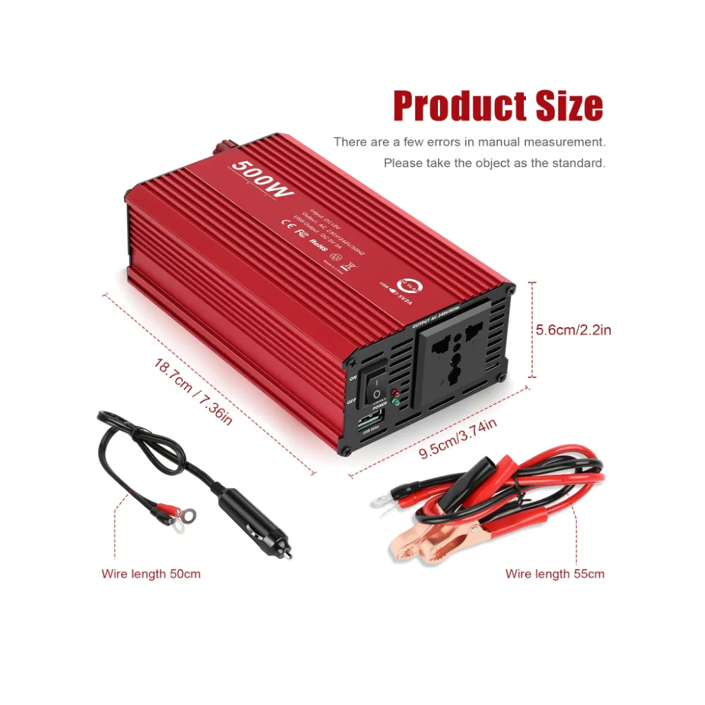 12V-500W Heavy Duty High Generating Car Power Inverter M24-4-6
