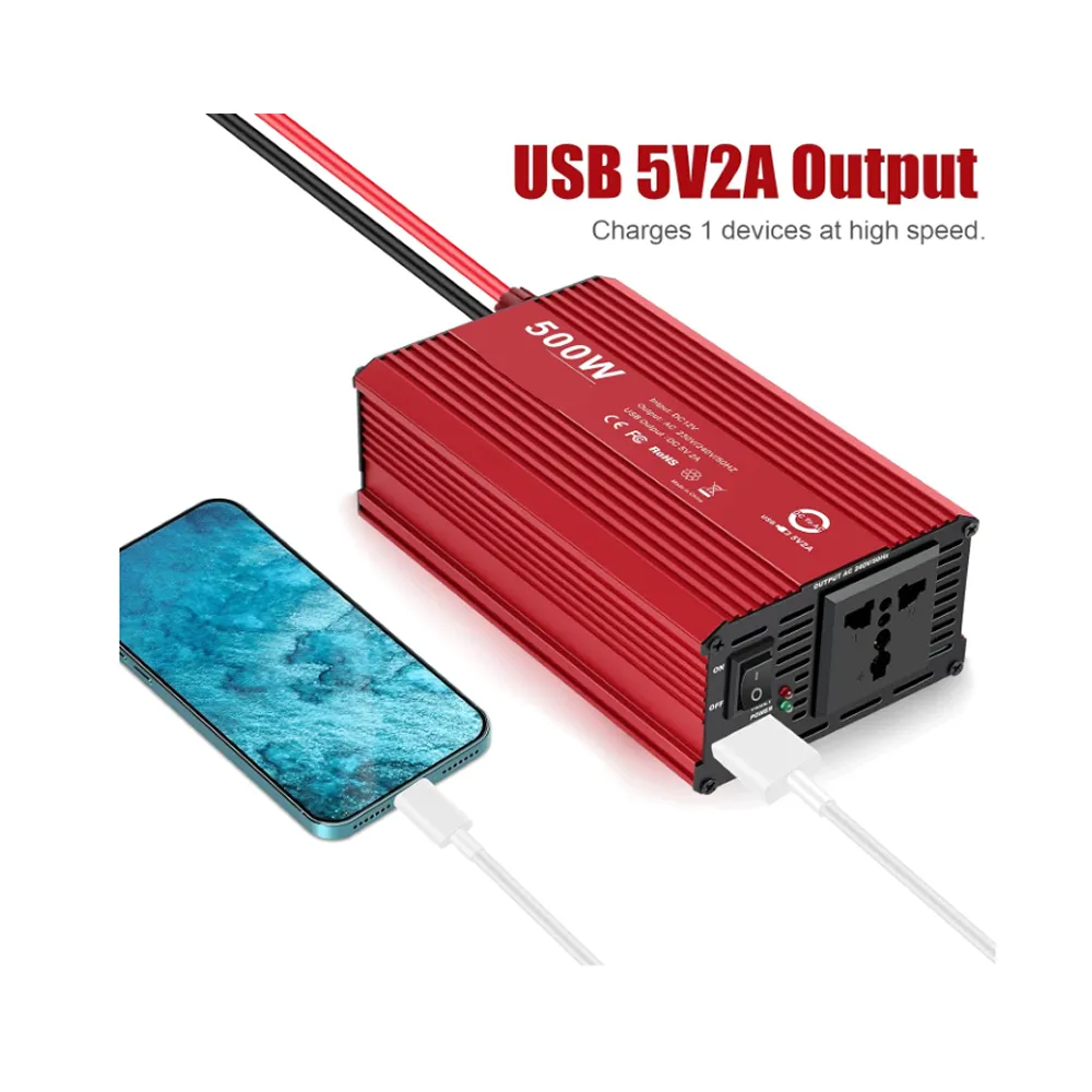 12V-500W Heavy Duty High Generating Car Power Inverter M24-4-6
