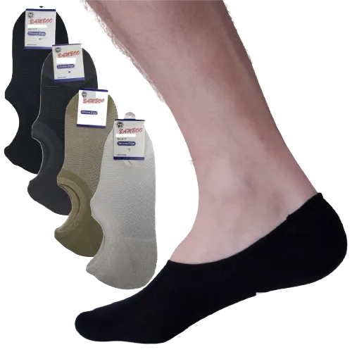 12x Pairs No Show Bamboo Socks Non-Slip Heel Grip Low Cut Invisible Footlet New