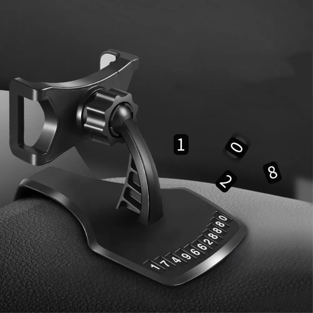 3 in 1 Car GPS Smartphone Holder: Dashboard / Visor Clamp   AC Grid Clip for Energy Sistem Energy Phone Pro Qi - Black