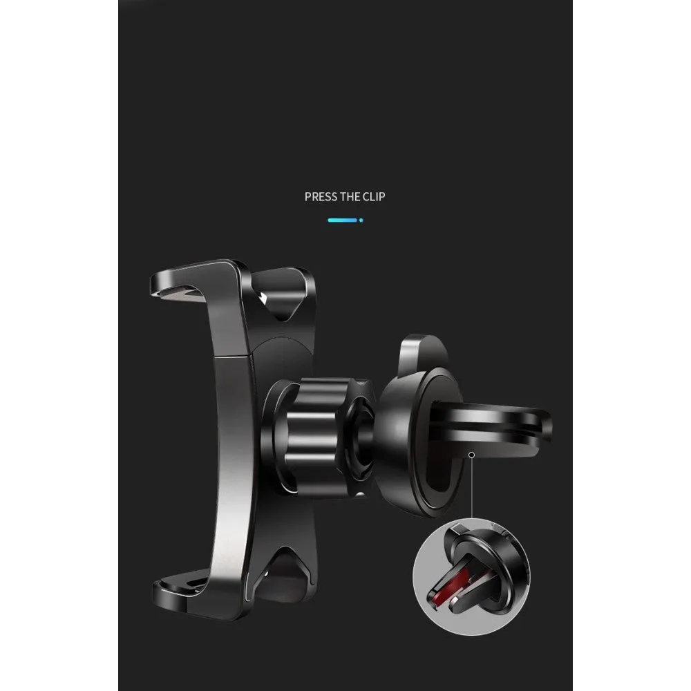 3 in 1 Car GPS Smartphone Holder: Dashboard / Visor Clamp   AC Grid Clip for Energy Sistem Energy Phone Pro Qi - Black