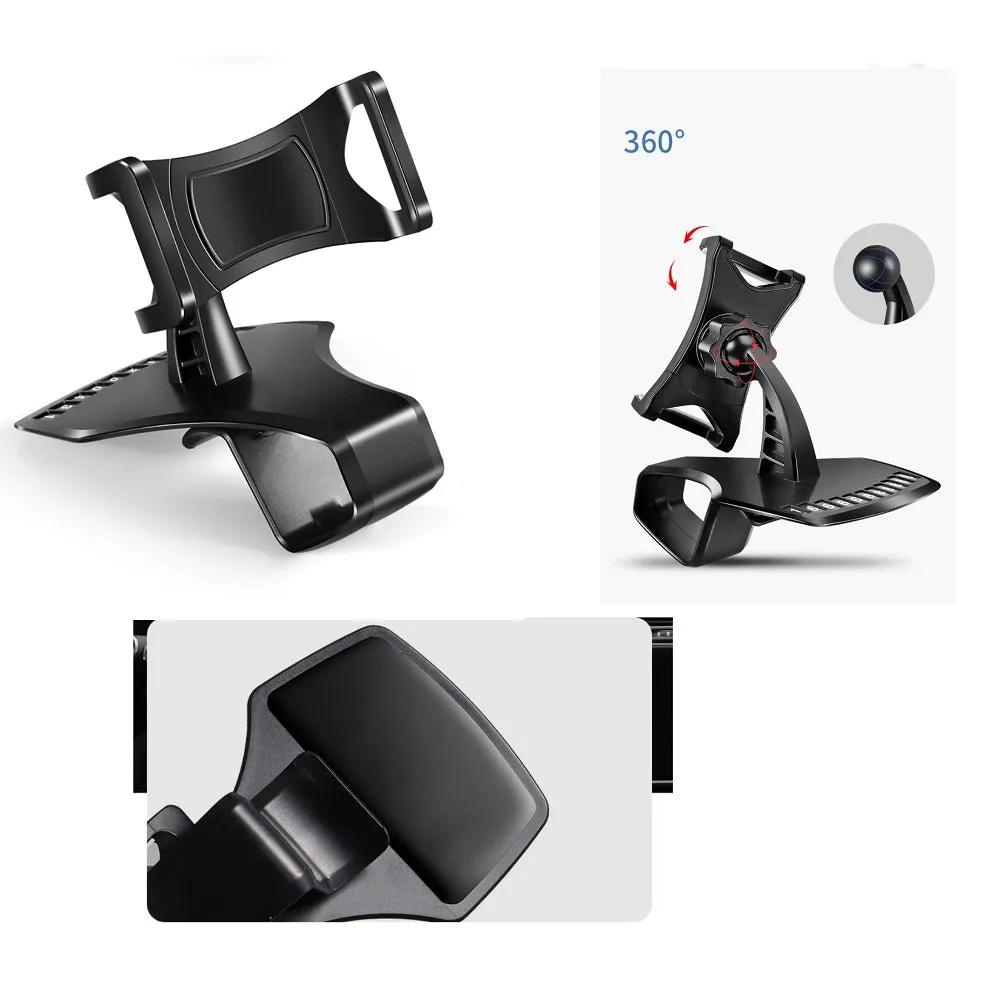 3 in 1 Car GPS Smartphone Holder: Dashboard / Visor Clamp   AC Grid Clip for Energy Sistem Energy Phone Pro Qi - Black