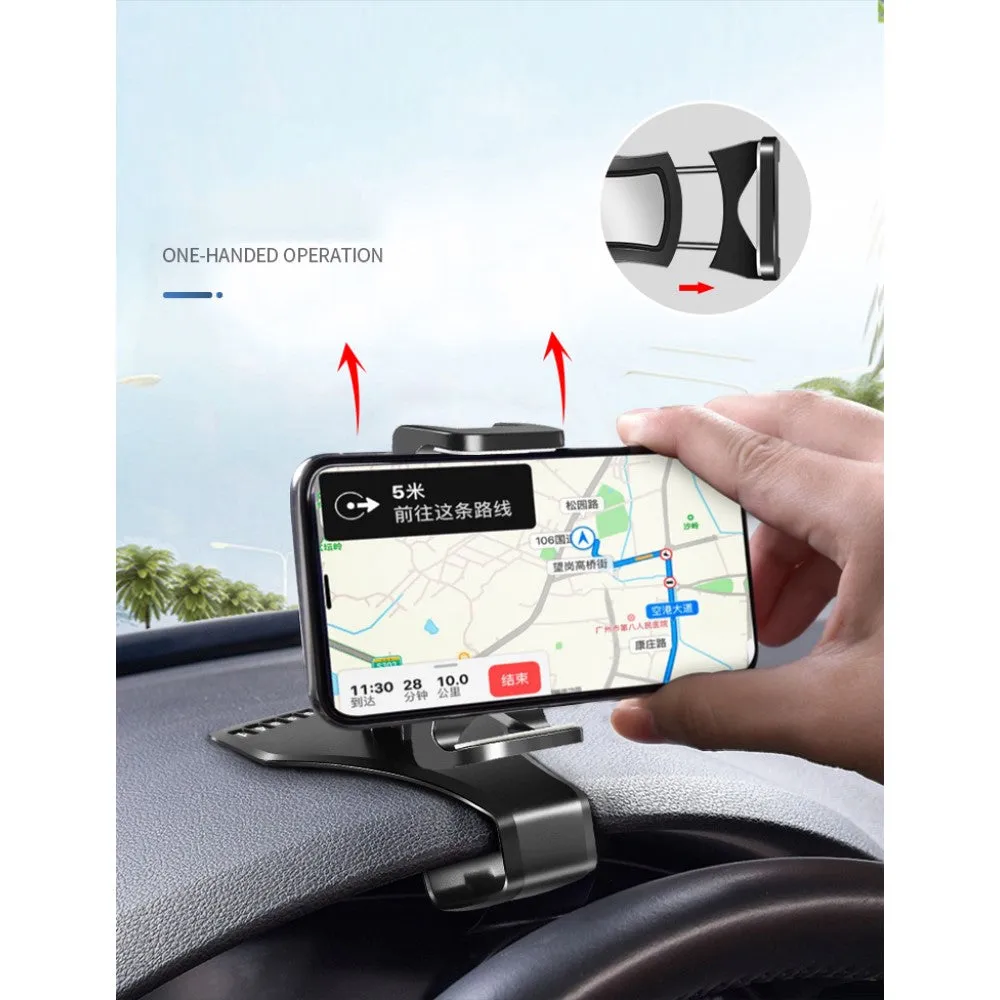 3 in 1 Car GPS Smartphone Holder: Dashboard / Visor Clamp   AC Grid Clip for Energy Sistem Energy Phone Pro Qi - Black