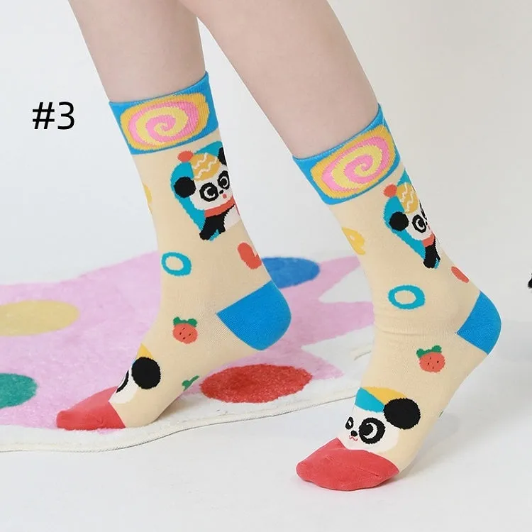5 Options Lolita Cartoon Calf Socks