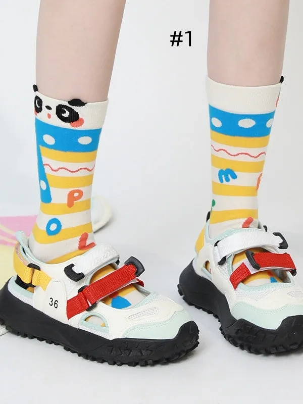5 Options Lolita Cartoon Calf Socks