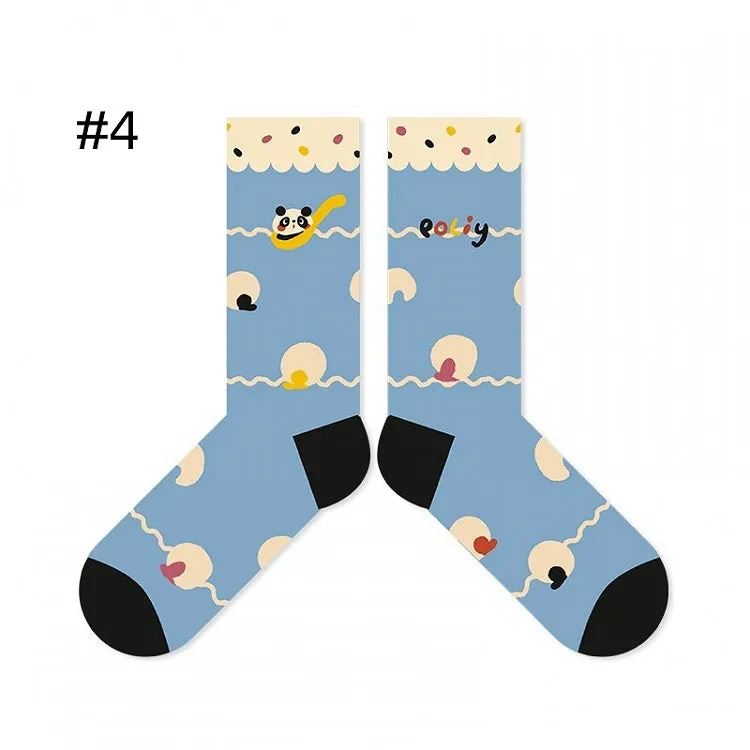 5 Options Lolita Cartoon Calf Socks