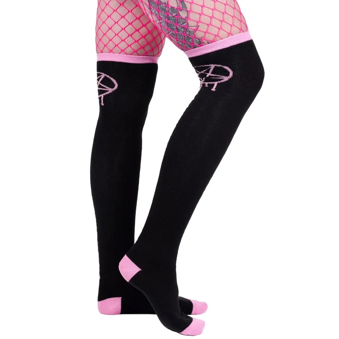 Bloody Stars Pentagrams Thigh High Socks