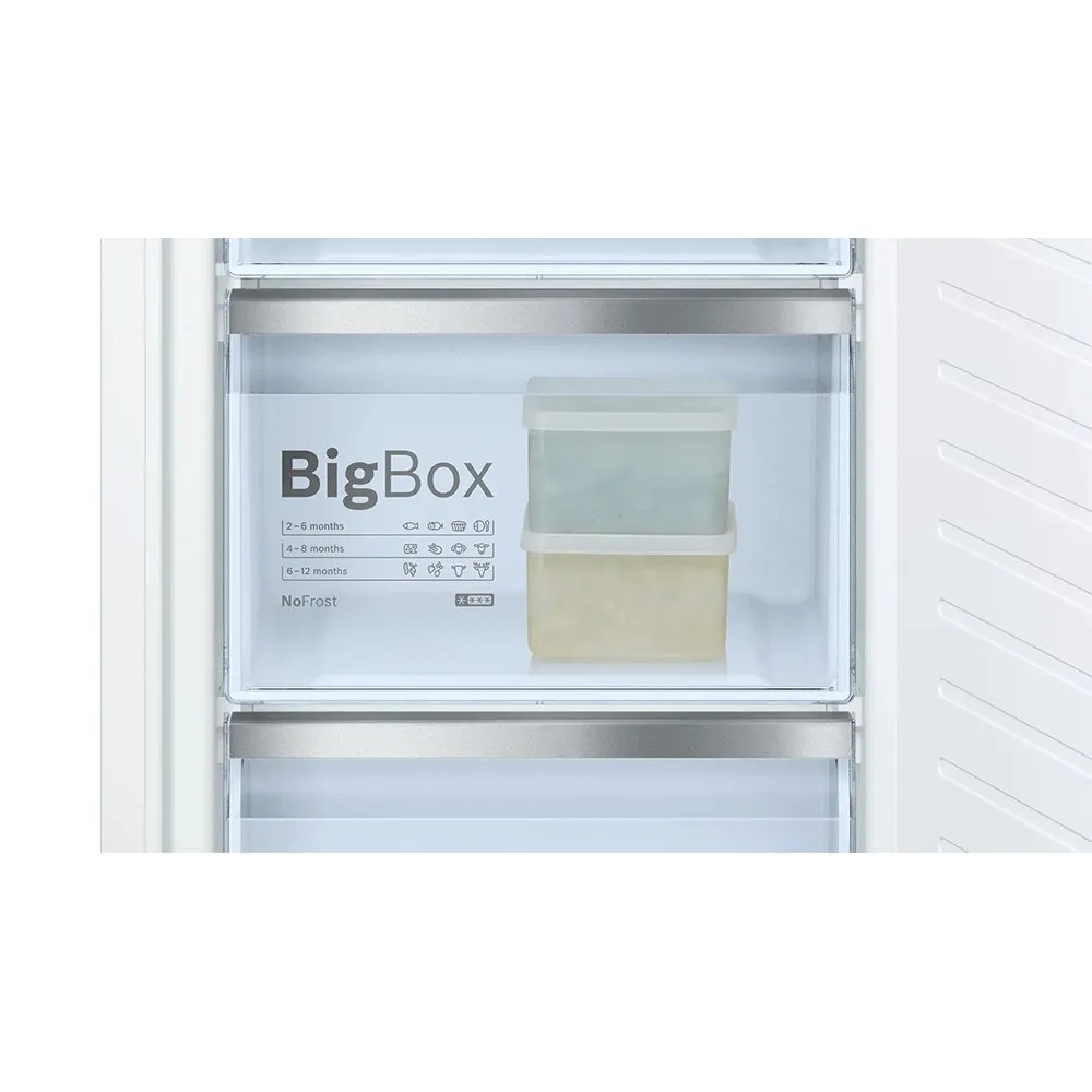BOSCH KIN85AF30G Built-in Fridge Freezer, Freezer at Bottom, Flat Hinge- 55.8cm Wide