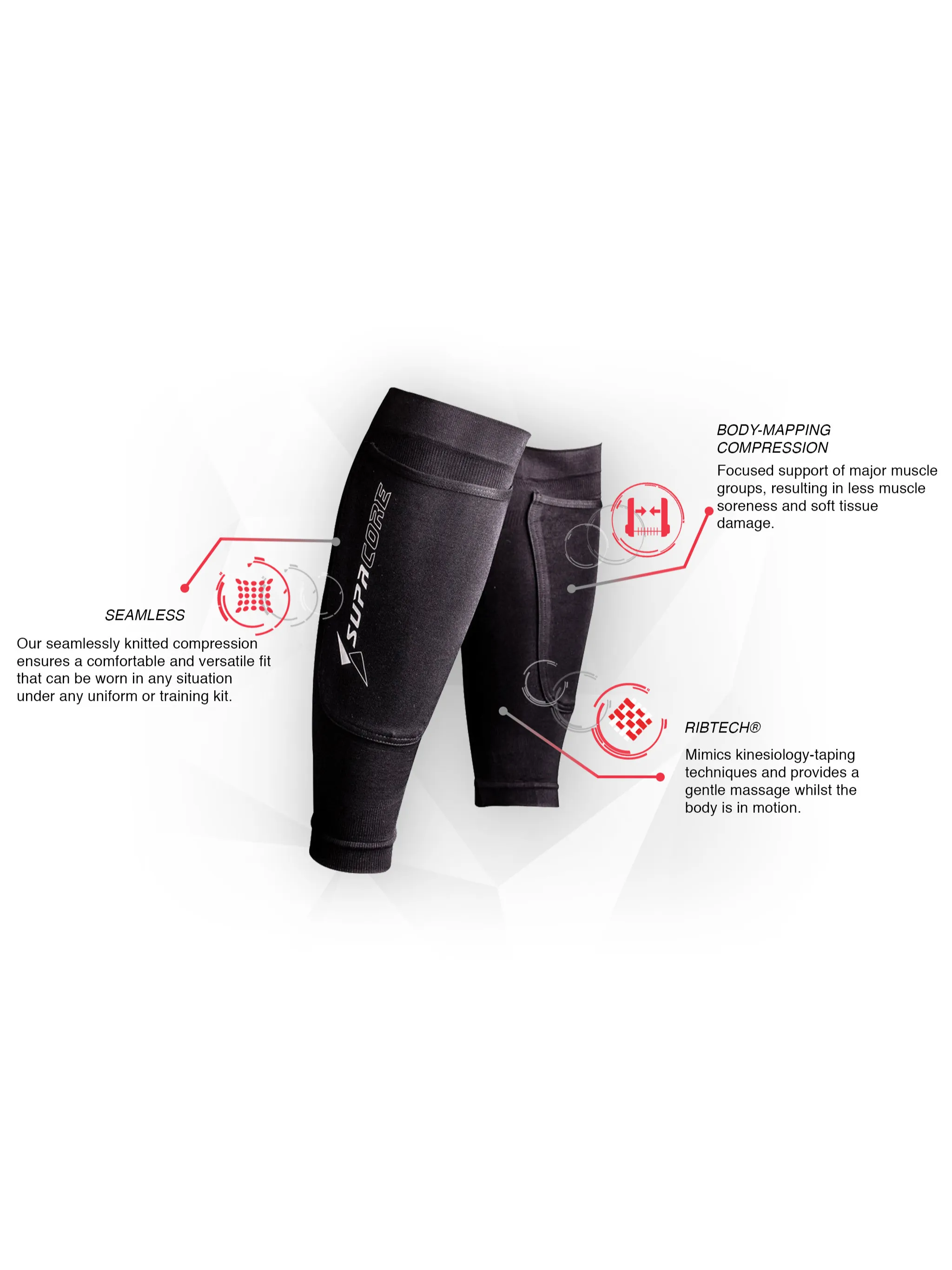 Calf Compression with Shin Pad Pocket