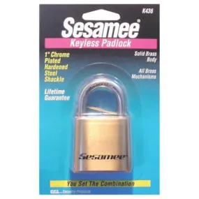 CCL™ Sesamee  Keyless Padlocks, 5/16 in Diam., 1 in L X 1 in W, Brass, K0436
