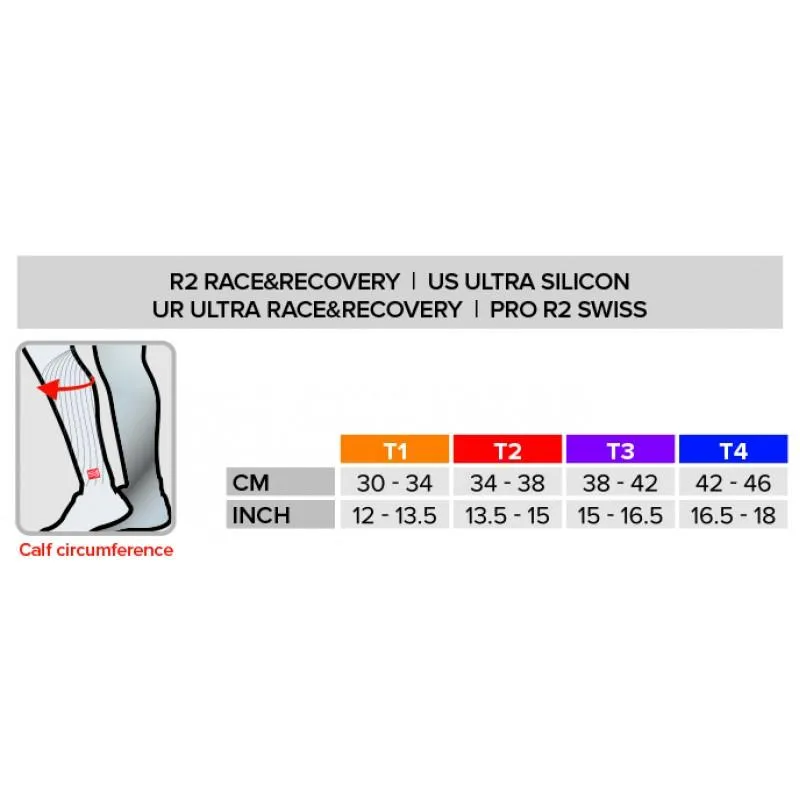 COMPRESSPORT R2 OXYGEN CALF SLEEVES (R2V2UL-22)- BLOOD ORANGE
