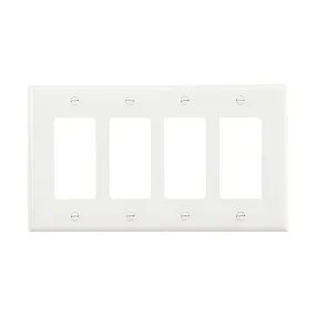 Cooper Wiring Devices 4-gang Decorator/GFCI Wall Plate With White Finish