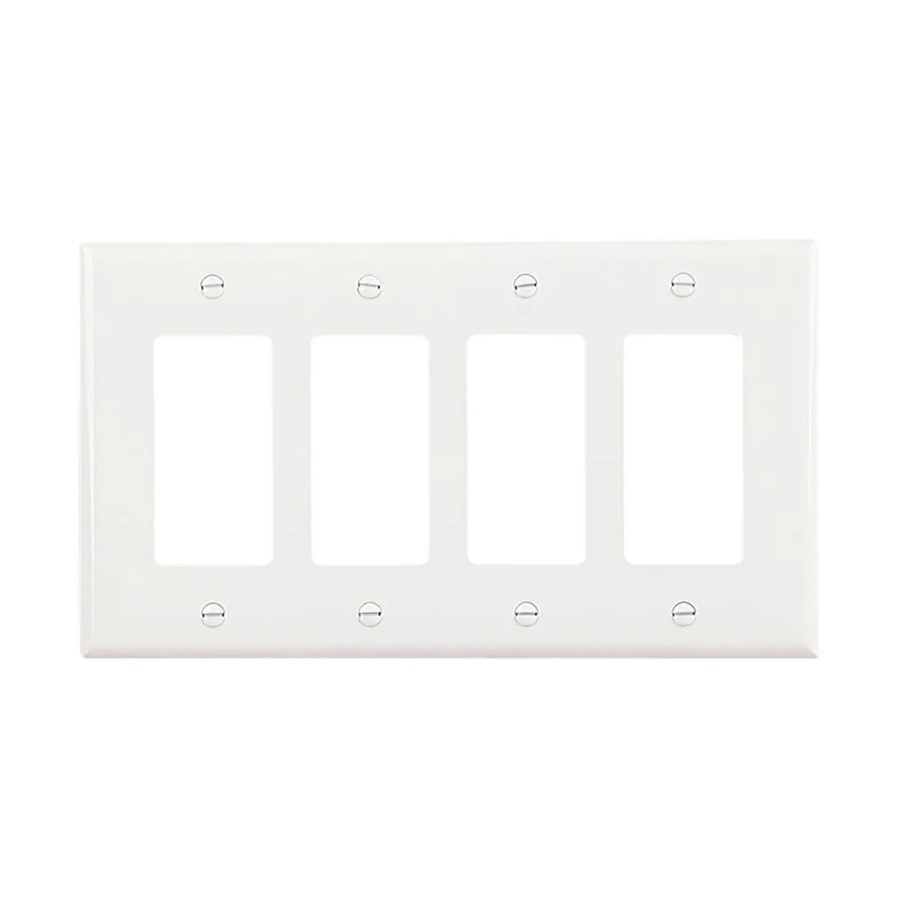 Cooper Wiring Devices 4-gang Decorator/GFCI Wall Plate With White Finish