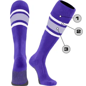 Custom Dugout Striped Baseball Socks - Pattern E