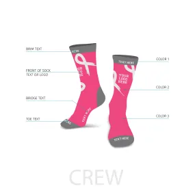 Custom Pink Ribbon Awareness Socks