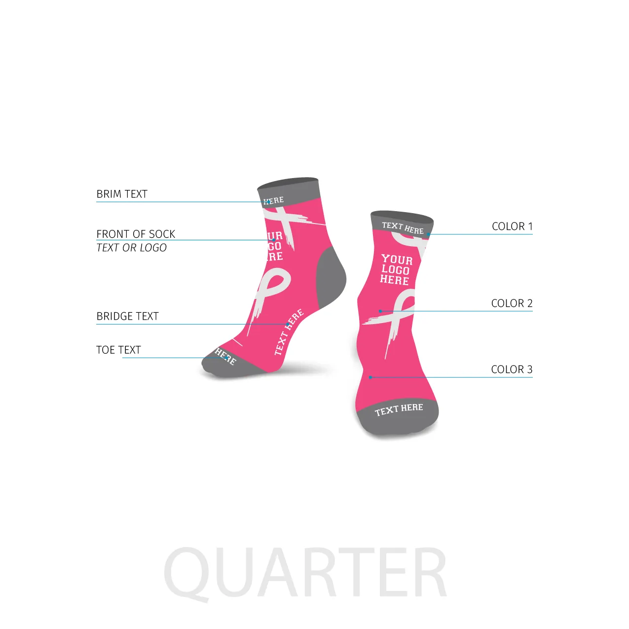 Custom Pink Ribbon Awareness Socks