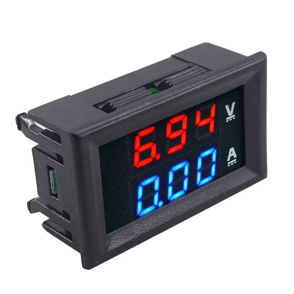 Dual Led 0.28 ” Display for DC0-100V Voltage and Current Digital Meter Red and Black 0-100A with Shunt