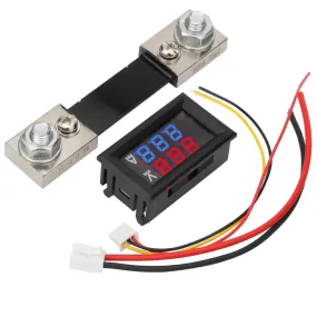 Dual Led 0.28 ” Display for DC0-100V Voltage and Current Digital Meter Red and Black 0-100A with Shunt