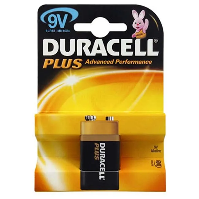 Duracell Plus Battery 9V Size - Case of 10