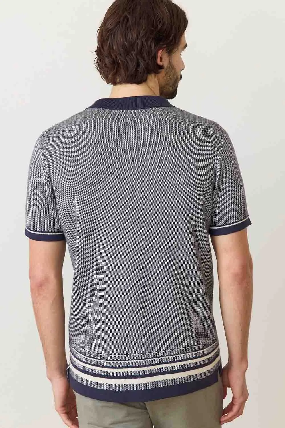 ETHAN SWEATER BUTTON DOWN India Ink/Oatmeal