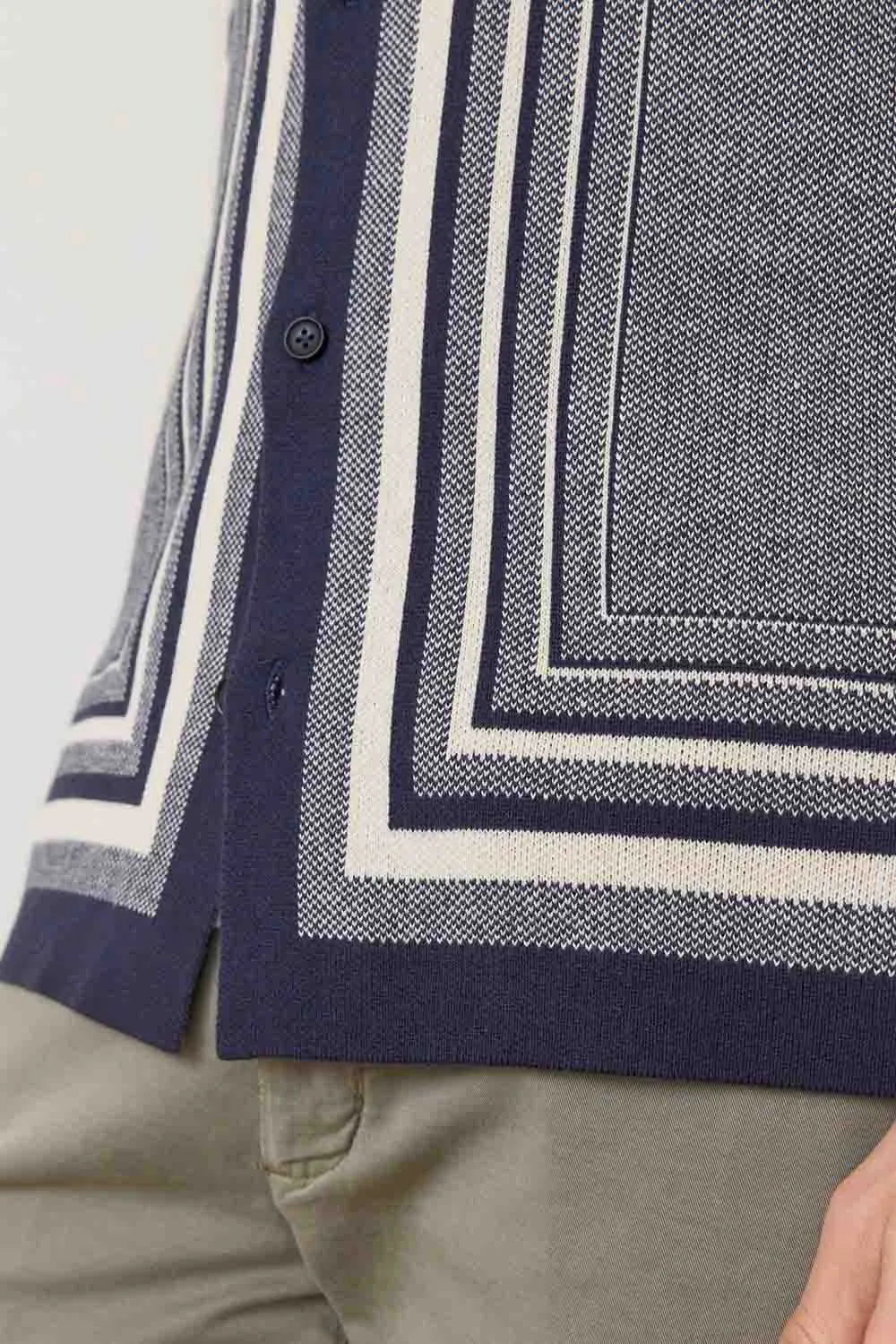 ETHAN SWEATER BUTTON DOWN India Ink/Oatmeal