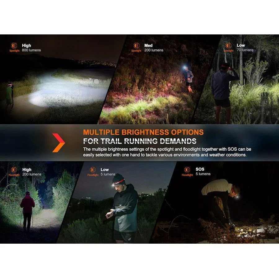 Fenix HL32R-T 800 Lumens Trail Headtorch - Black