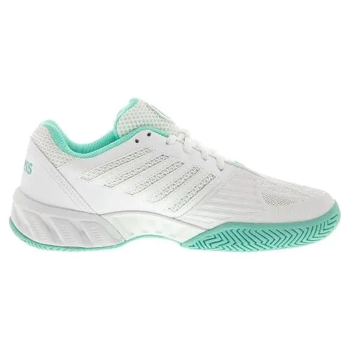 K-Swiss Women's Bigshot Light 3 Tennis Shoes White and Aruba Blue
