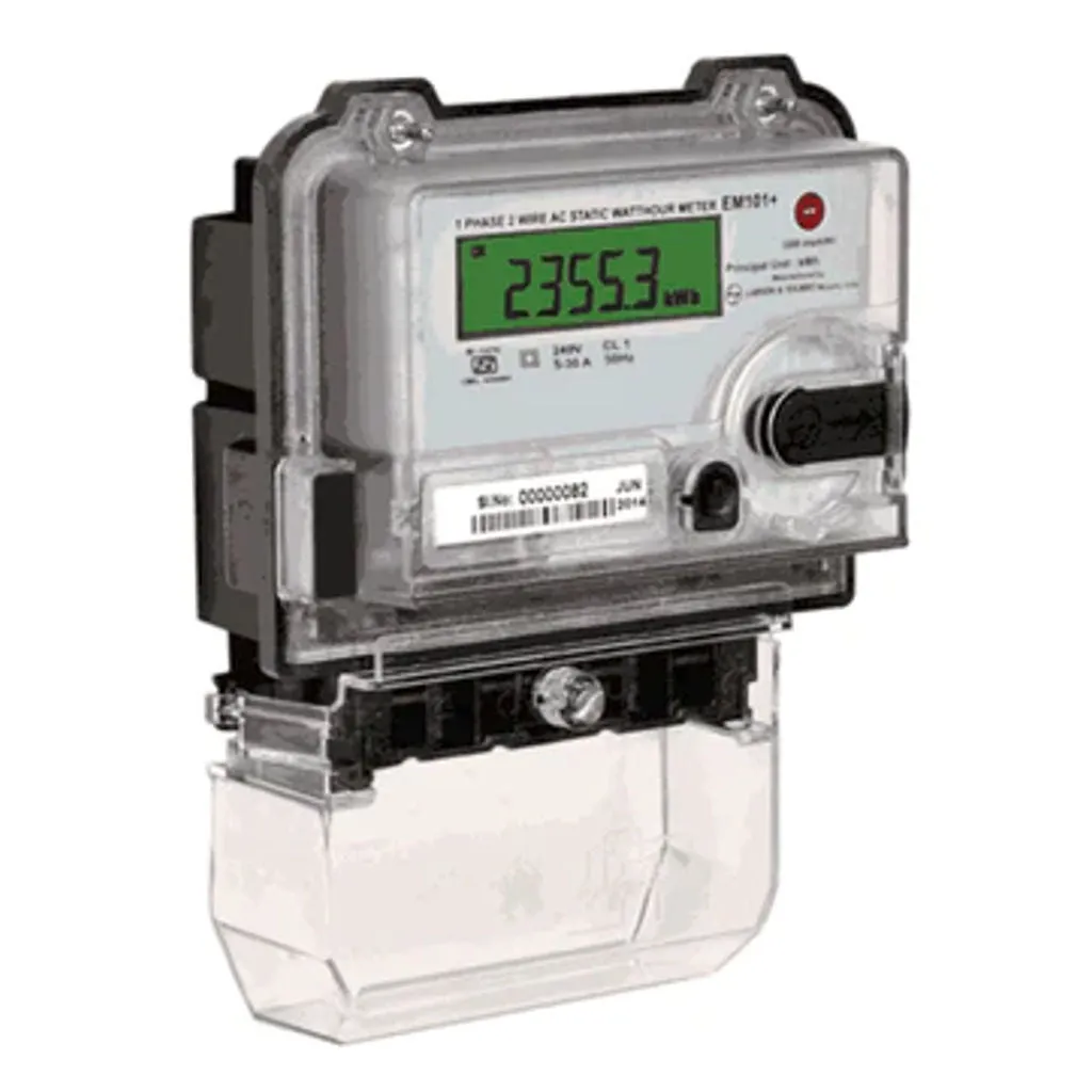 L&T [ Lauritz Knudsen ] Metering Device Single Phase kWh Meter With LCD display EM101 Class 1 Base Mounting