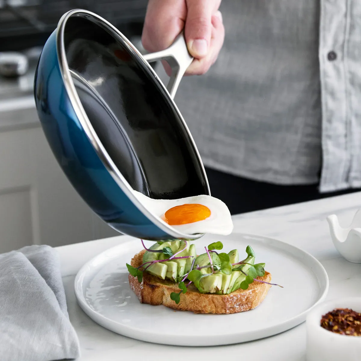 Merten & Storck Steel Core Enameled 9.5" Frypan | Aegean Teal