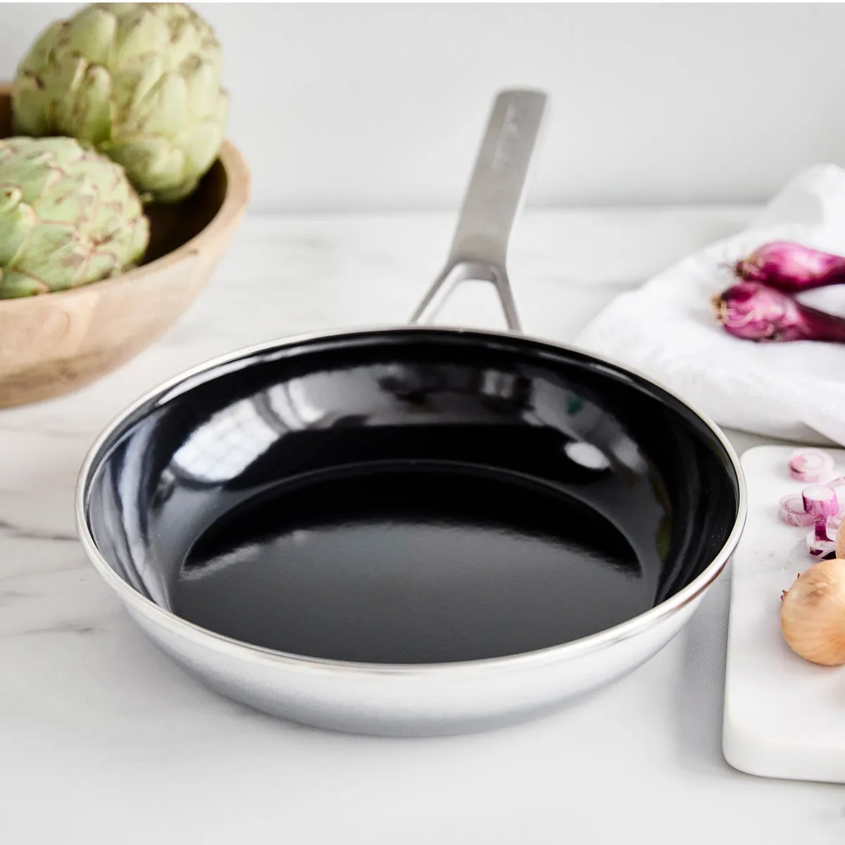 Merten & Storck Steel Core Enameled 9.5" Frypan | Cloud Gray