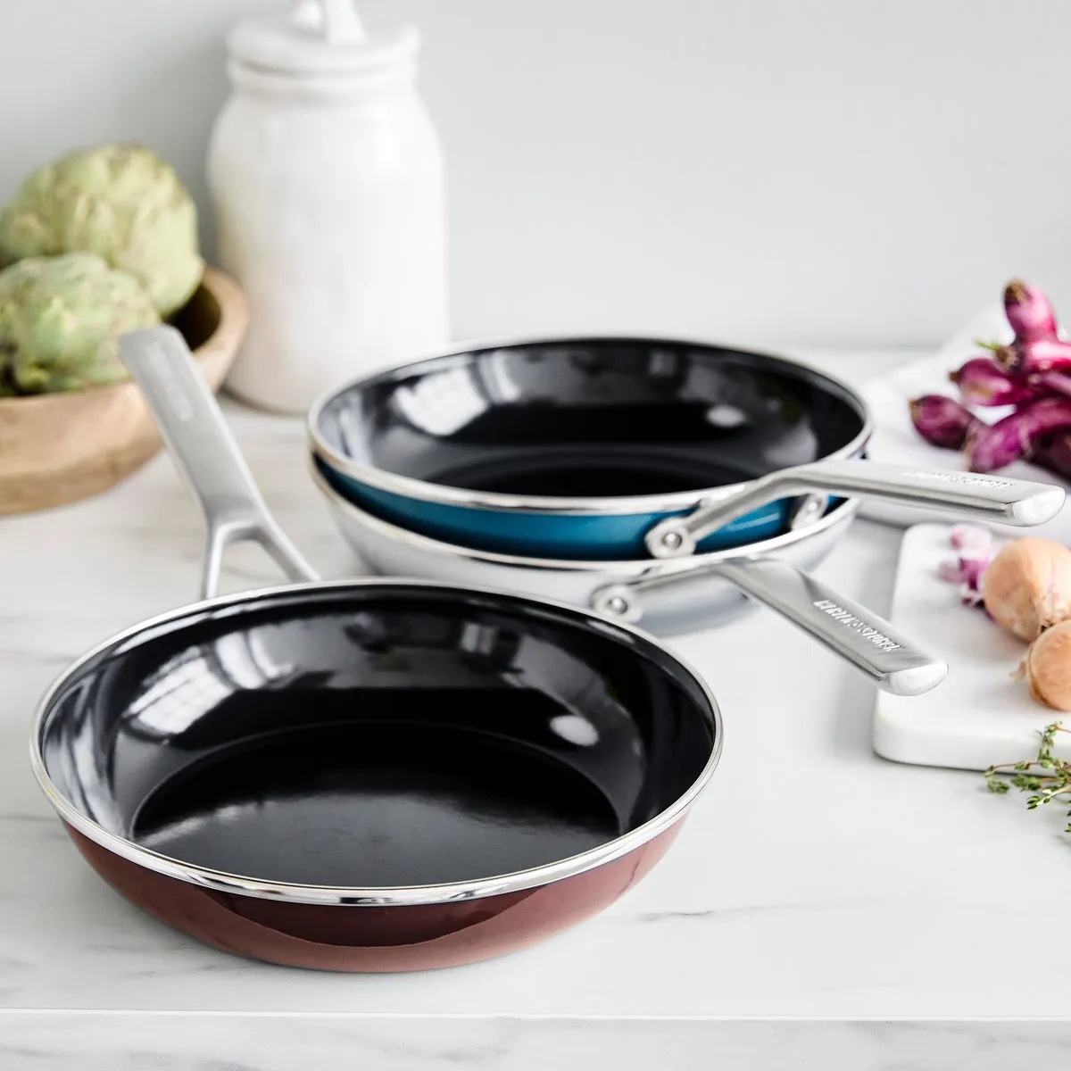 Merten & Storck Steel Core Enameled 9.5" Frypan | Cloud Gray