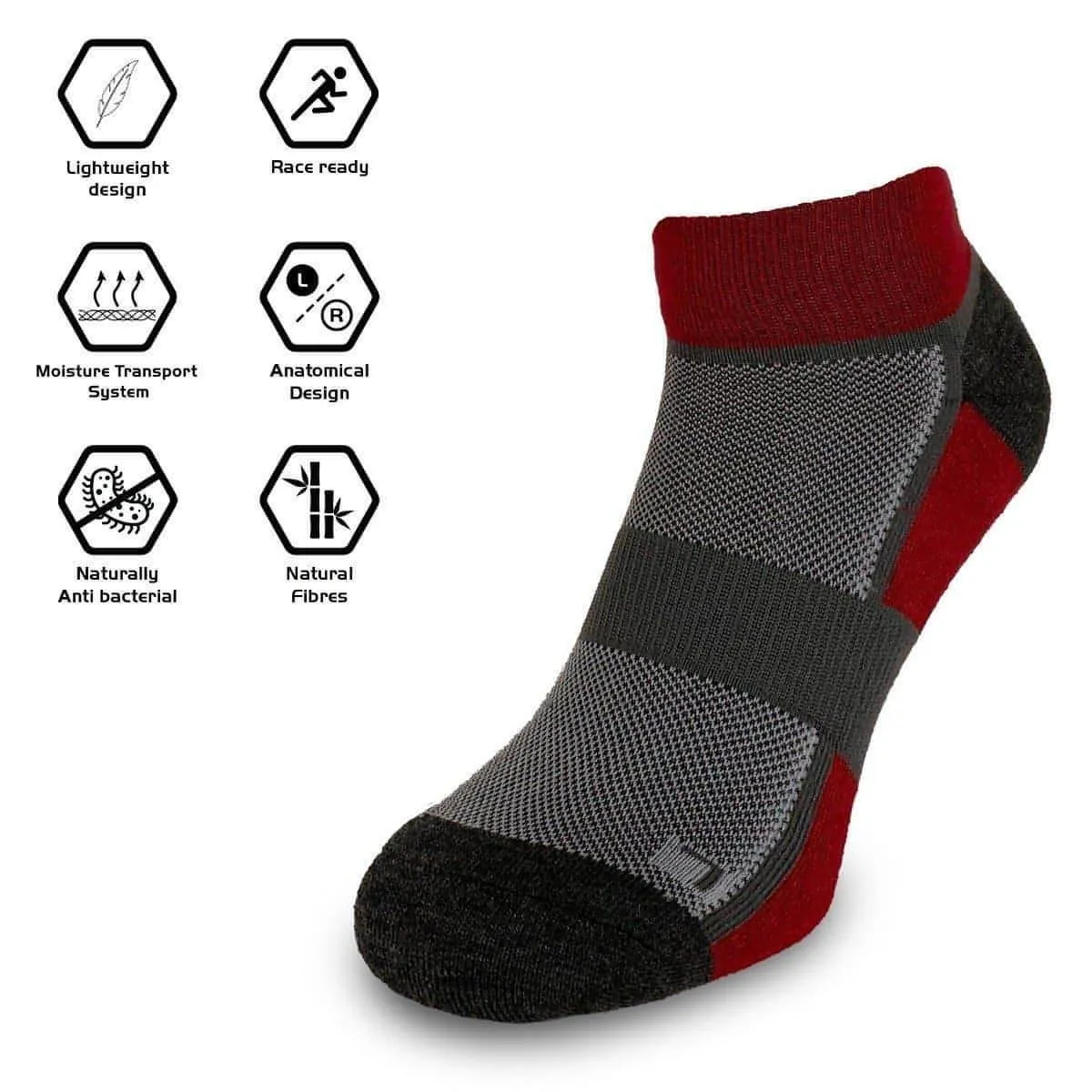 More Mile Bamboo Comfort (5 Pack) Running Socks - Multi