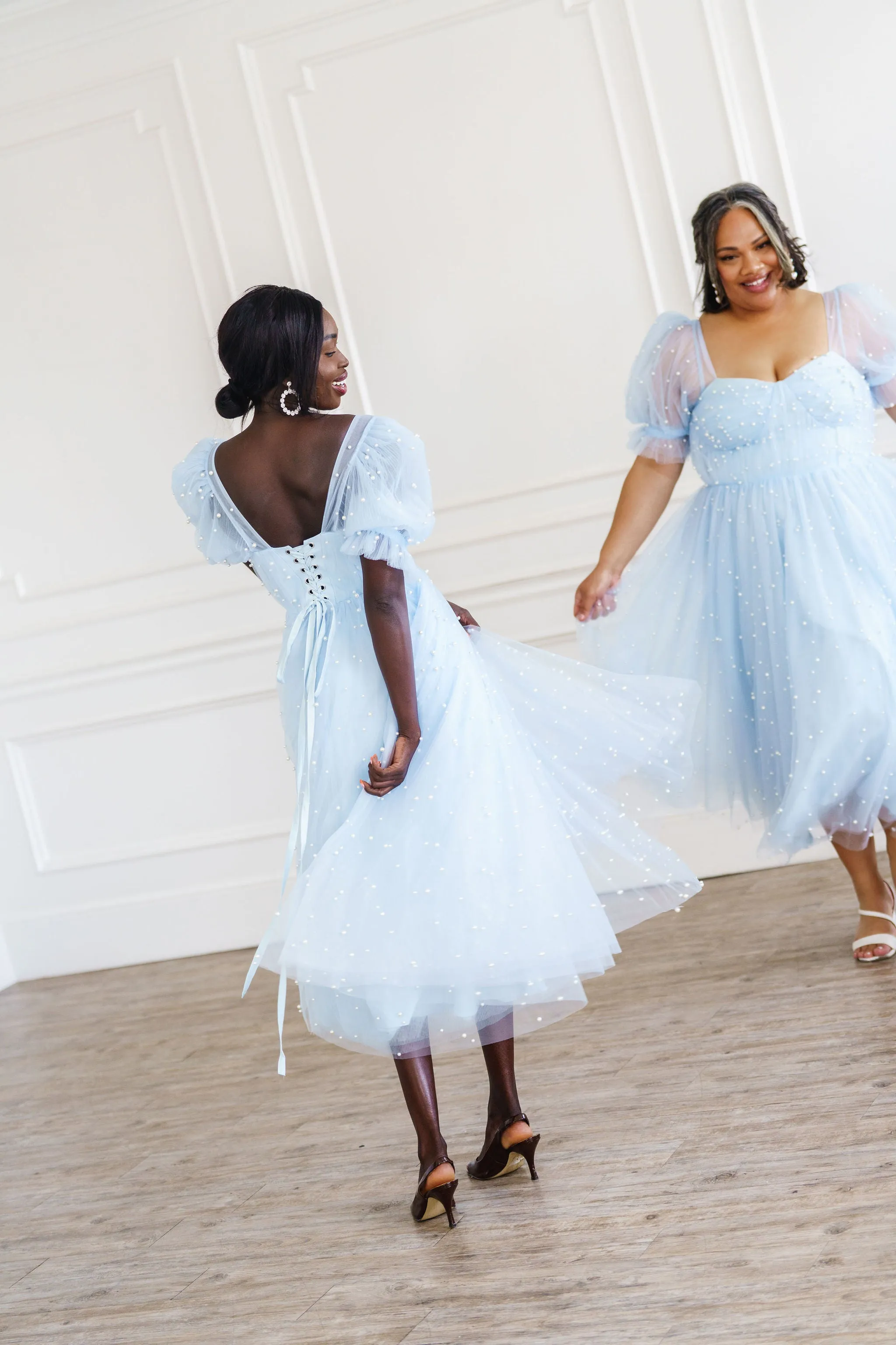 Pearl Midi Dress - Light Blue