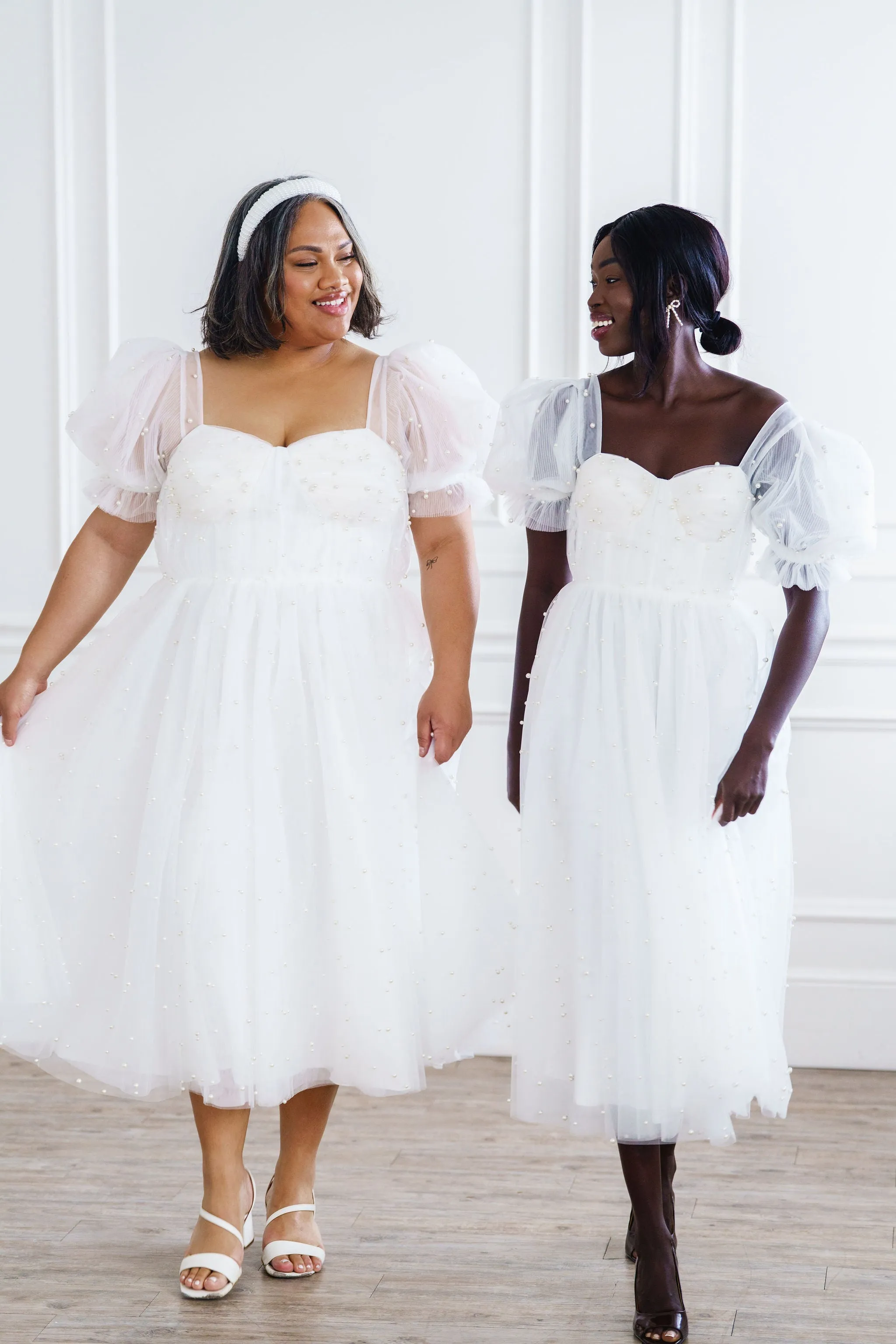 Pearl Midi Dress - White