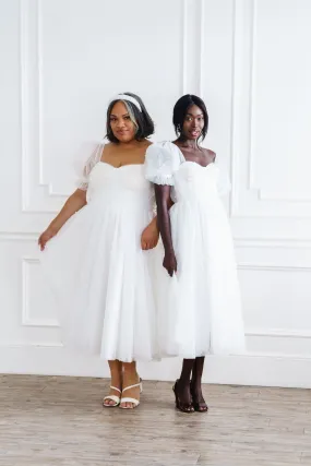 Pearl Midi Dress - White