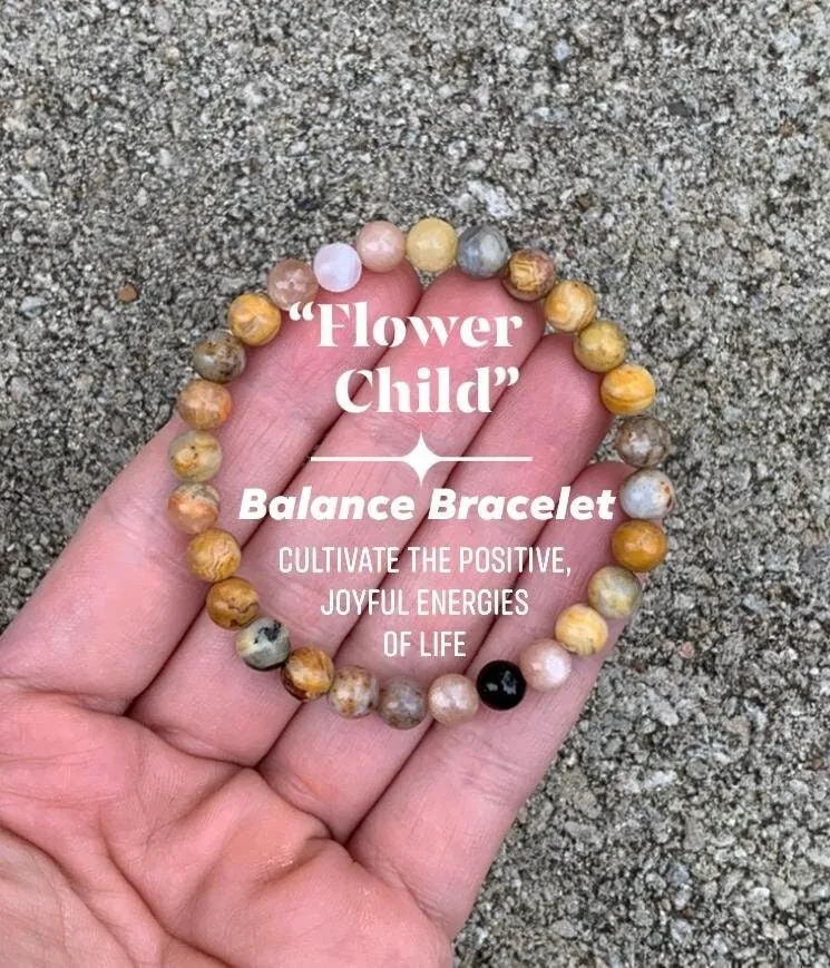 Positivity & Joy " Flower Child " Happiness and Joy - Positive vibes - Emotional Support and Healing - Crystal Therapy Gemstone Bracelet