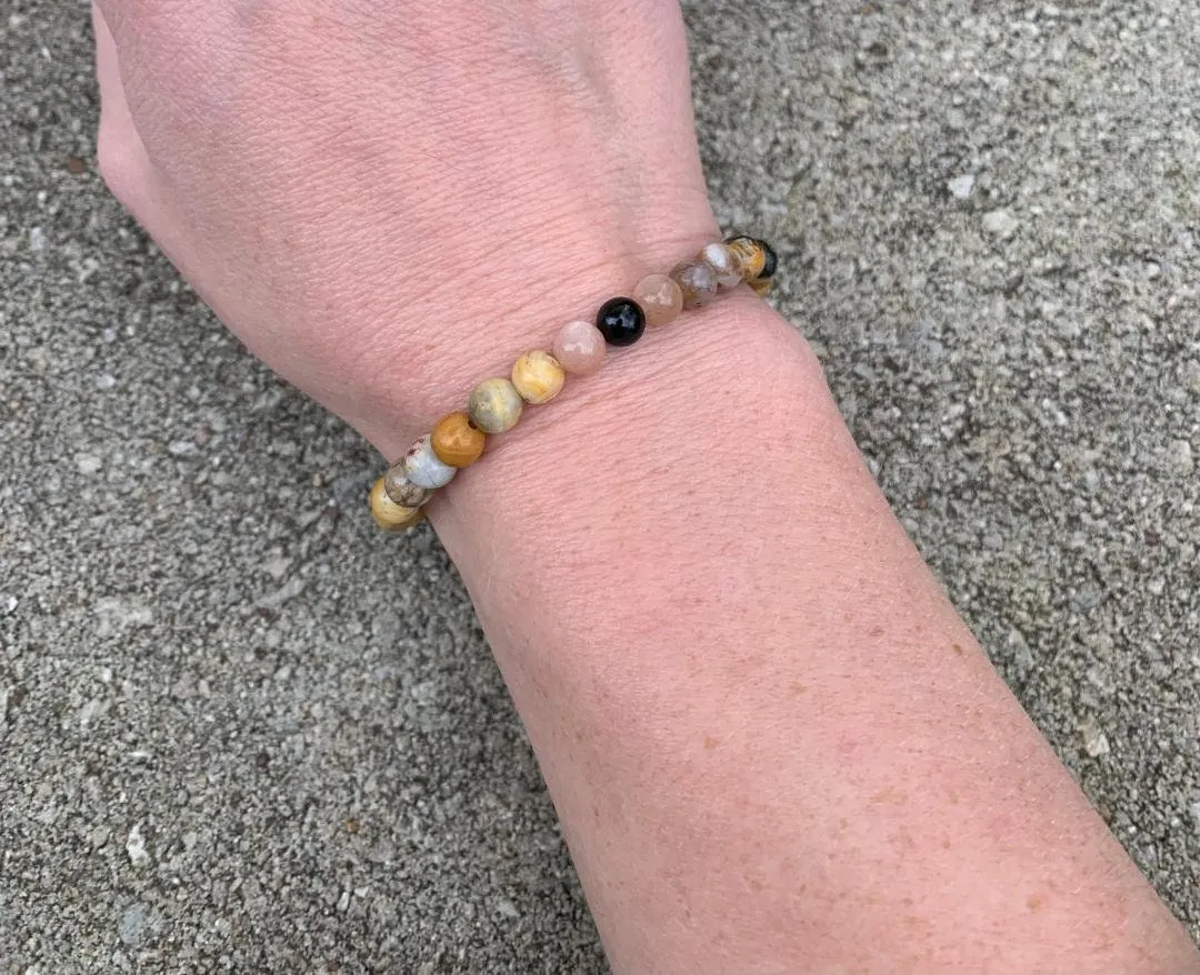 Positivity & Joy " Flower Child " Happiness and Joy - Positive vibes - Emotional Support and Healing - Crystal Therapy Gemstone Bracelet