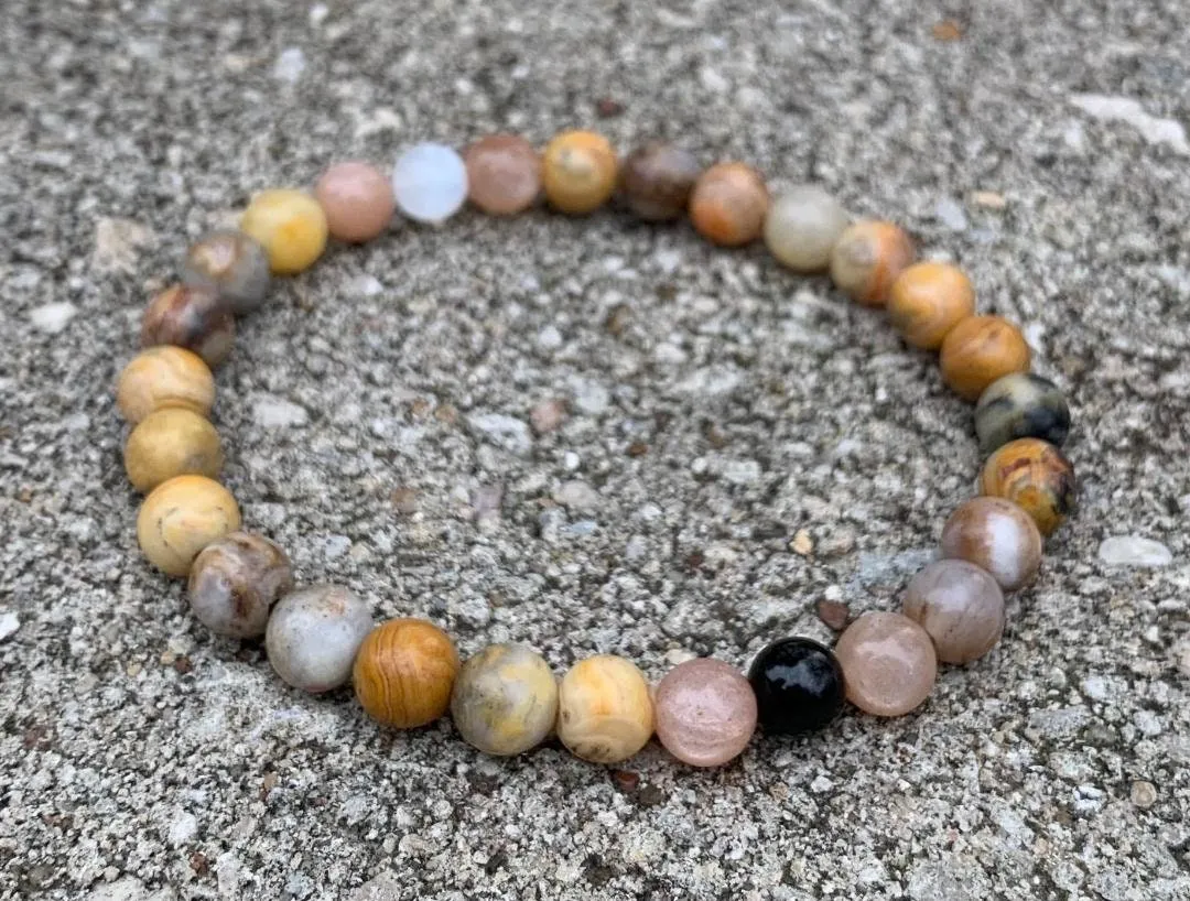 Positivity & Joy " Flower Child " Happiness and Joy - Positive vibes - Emotional Support and Healing - Crystal Therapy Gemstone Bracelet