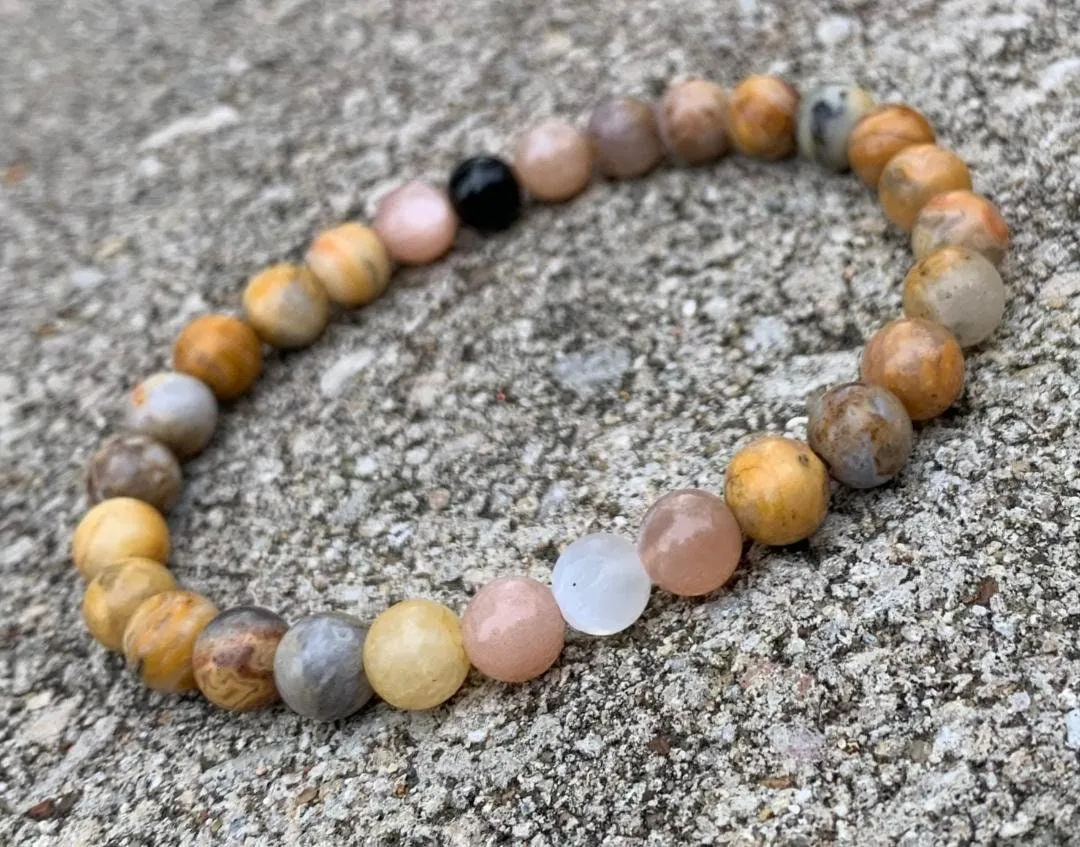 Positivity & Joy " Flower Child " Happiness and Joy - Positive vibes - Emotional Support and Healing - Crystal Therapy Gemstone Bracelet