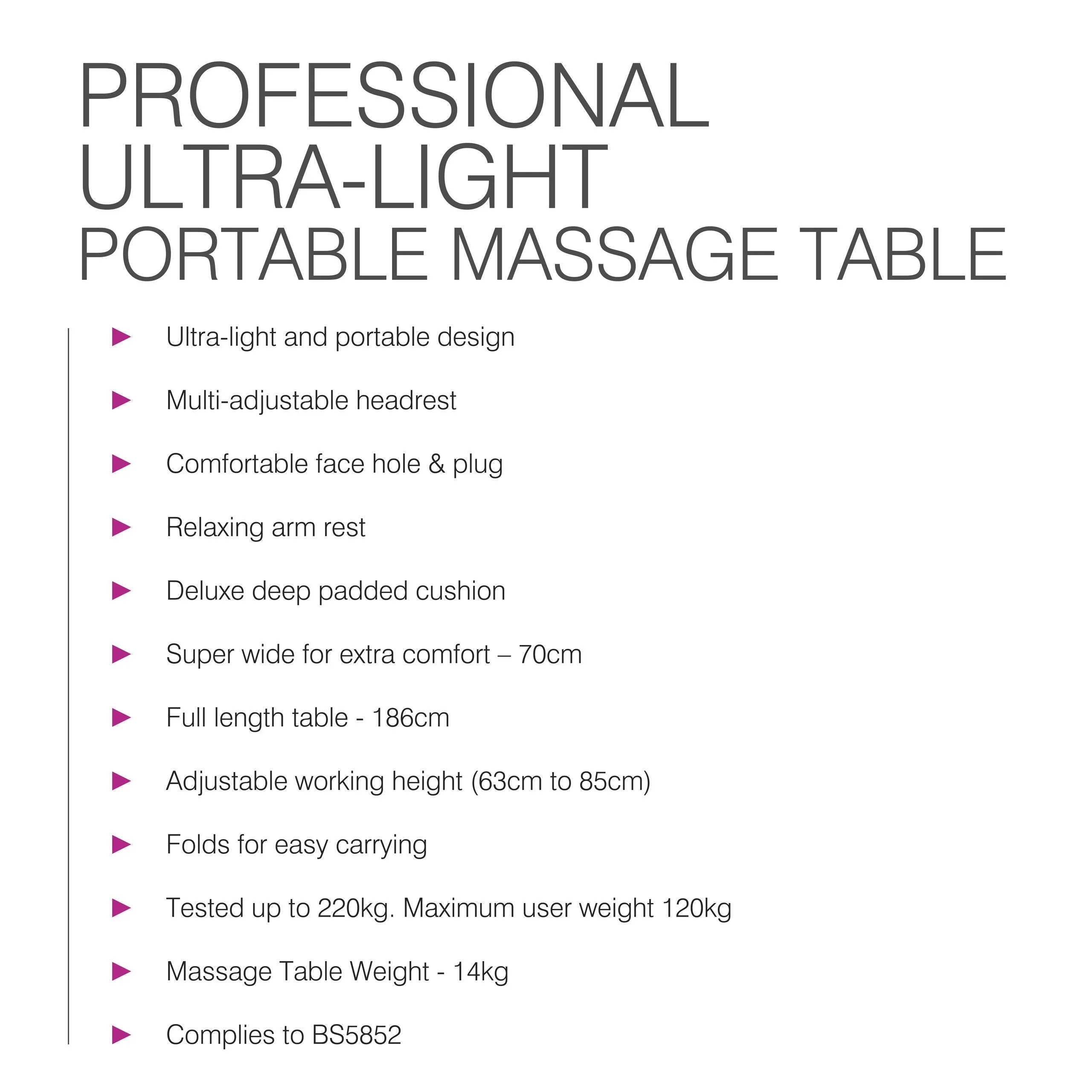 Professional Ultra-Light Portable Massage Table