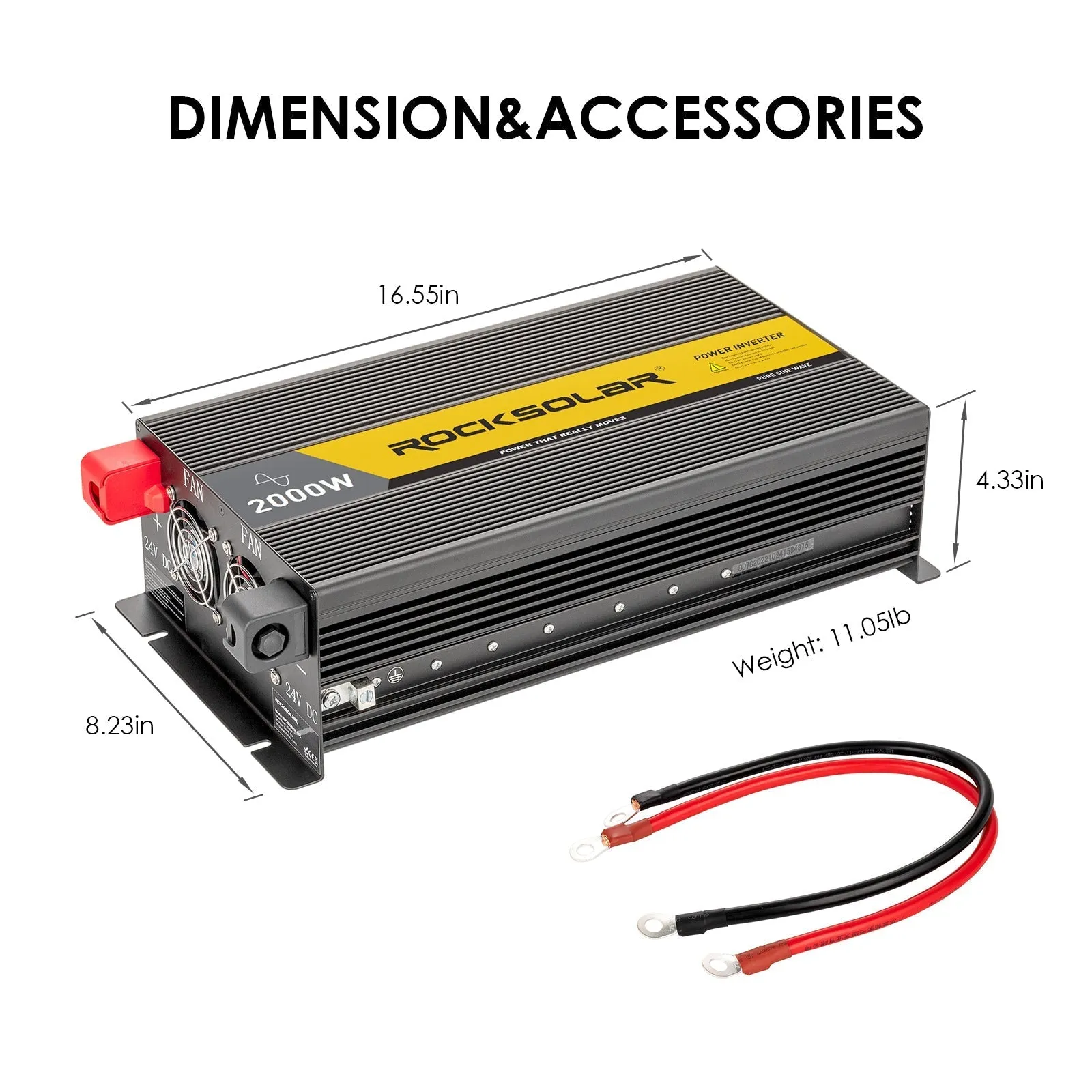 ROCKSOLAR 2000W 12V Pure Sine Wave Power Inverter