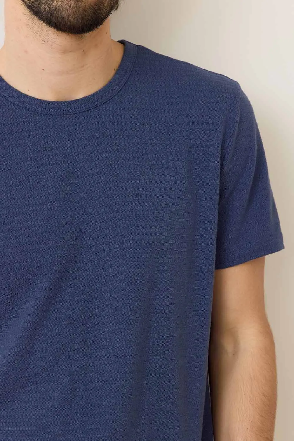 SIGNATURE CREW STRIPE TEE Mood Indigo