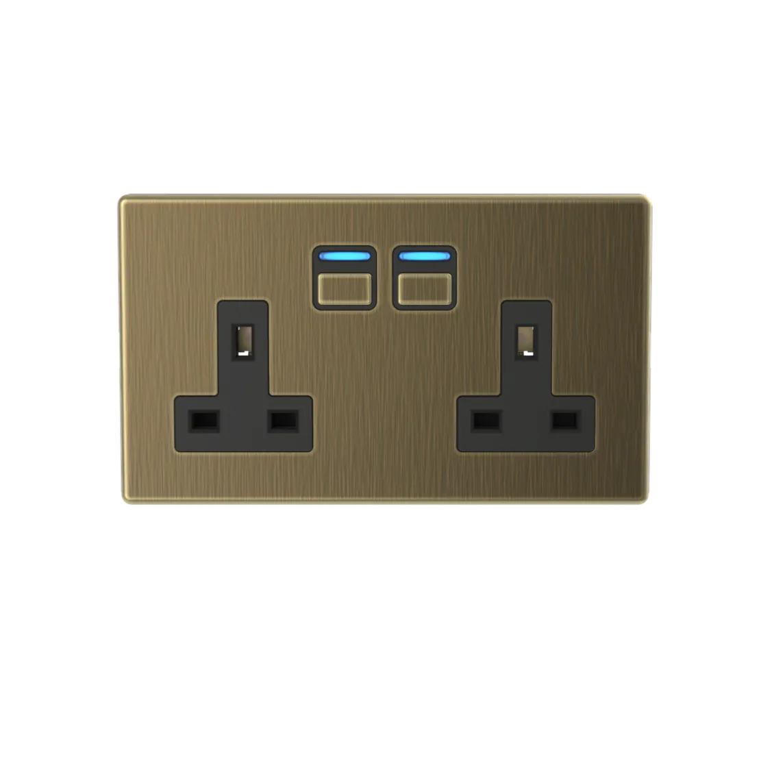 Smart Socket (2 gang) - Antique Brass