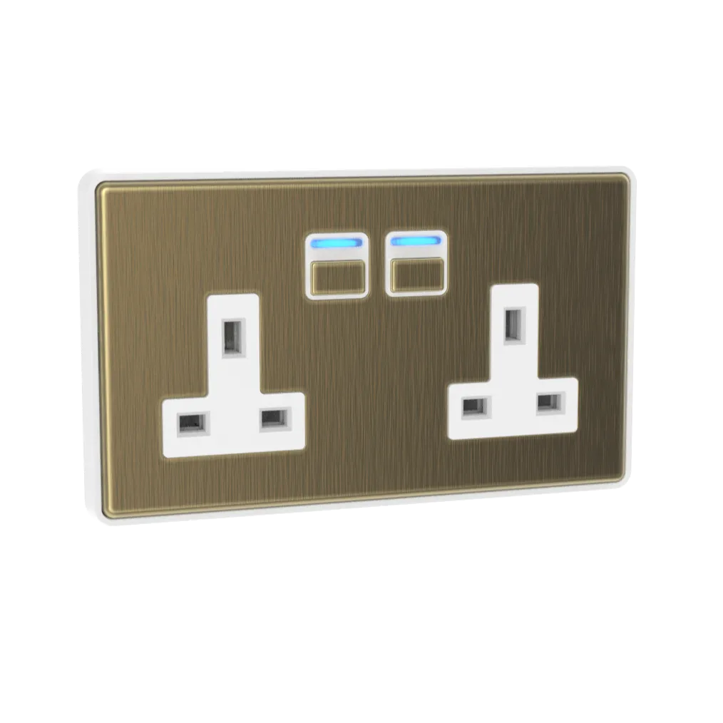 Smart Socket (2 gang) - Antique Brass