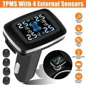 Tire Pressure Monitoring System 0-3.5 Bar Solar USB Tpms Wireless