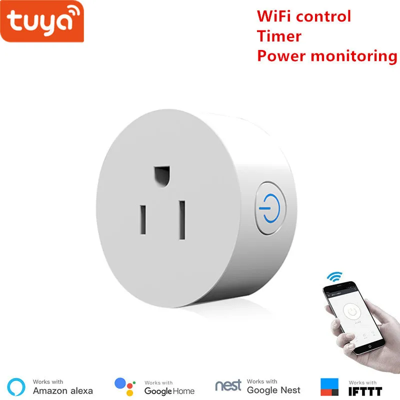 Tuya EU WiFi socket wireless plug smart home switch compatible with Google home , IFTTT ,and Alexa voice control