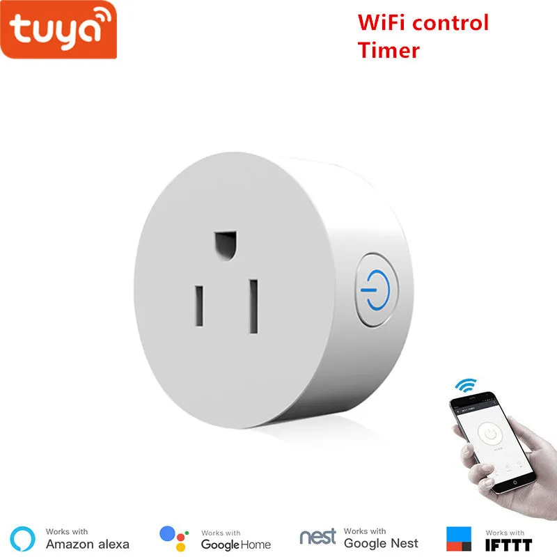 Tuya EU WiFi socket wireless plug smart home switch compatible with Google home , IFTTT ,and Alexa voice control