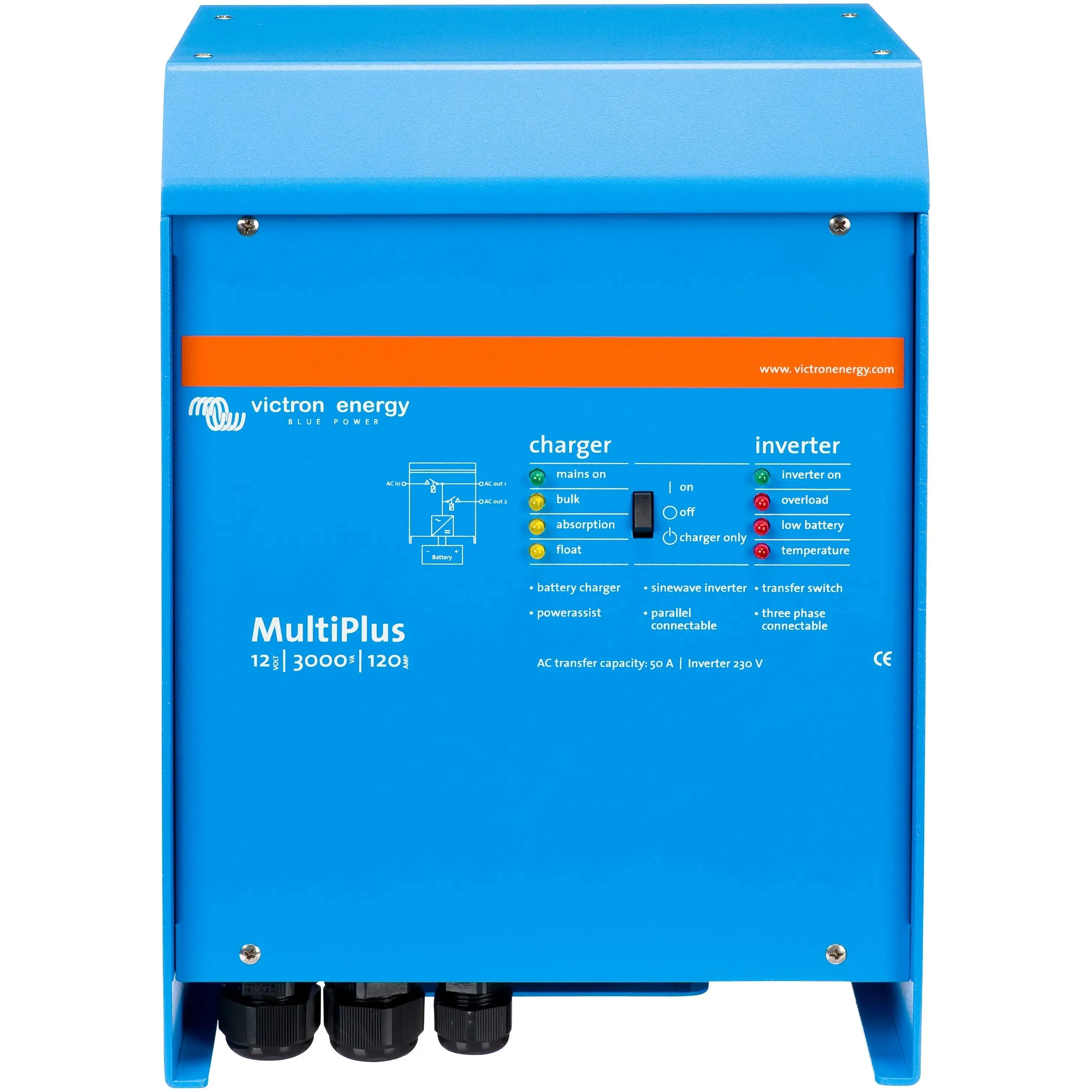 Victron MultiPlus 3000VA/12V/120A-50/230V VE.Bus Inverter/Charger [EU Model]